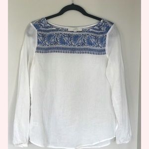 Loft white long sleeve shirt